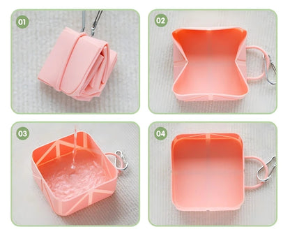 Hot Sale Square Silicone Collapsible Pet Bowl Portable Foldable Travel Dog Water Feeder Silicon Drinking Dish for Camping
