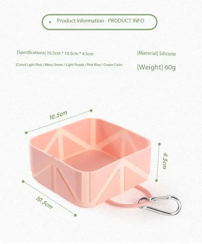 Hot Sale Square Silicone Collapsible Pet Bowl Portable Foldable Travel Dog Water Feeder Silicon Drinking Dish for Camping