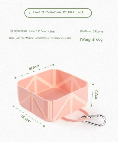 Hot Sale Square Silicone Collapsible Pet Bowl Portable Foldable Travel Dog Water Feeder Silicon Drinking Dish for Camping
