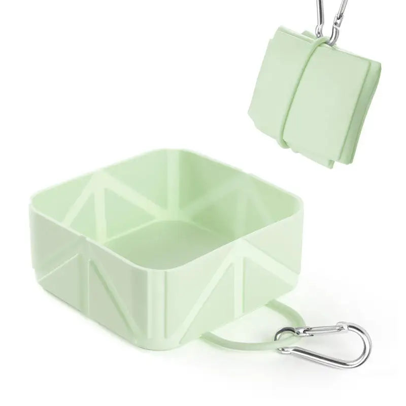 Hot Sale Square Silicone Collapsible Pet Bowl Portable Foldable Travel Dog Water Feeder Silicon Drinking Dish for Camping